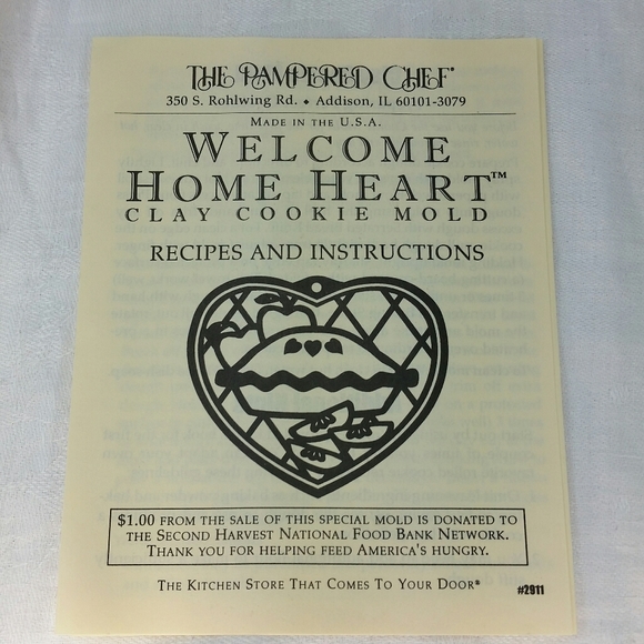 PAMPERED CHEF Welcome Home Heart Clay COOKIE MOLD - Picture 7 of 9